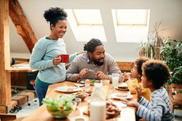 family playing games on christmas