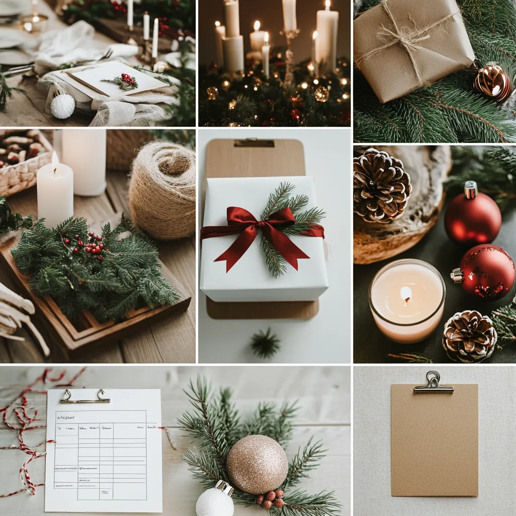 christmas decor mood board and checklist