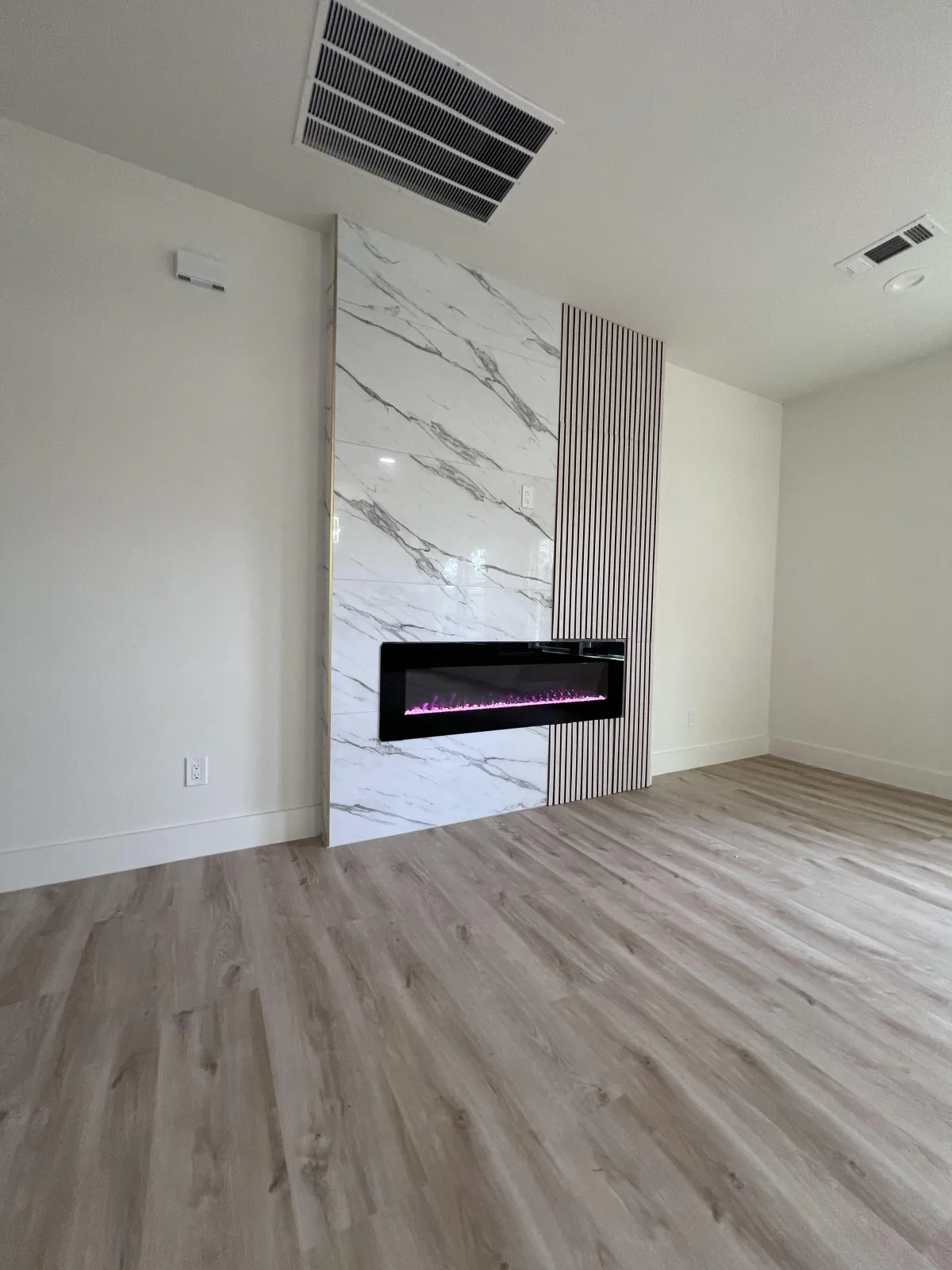 fireplace feature wall installation