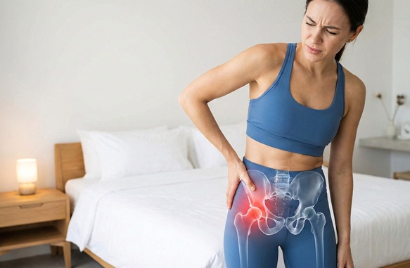fit young women suffering from hip pain