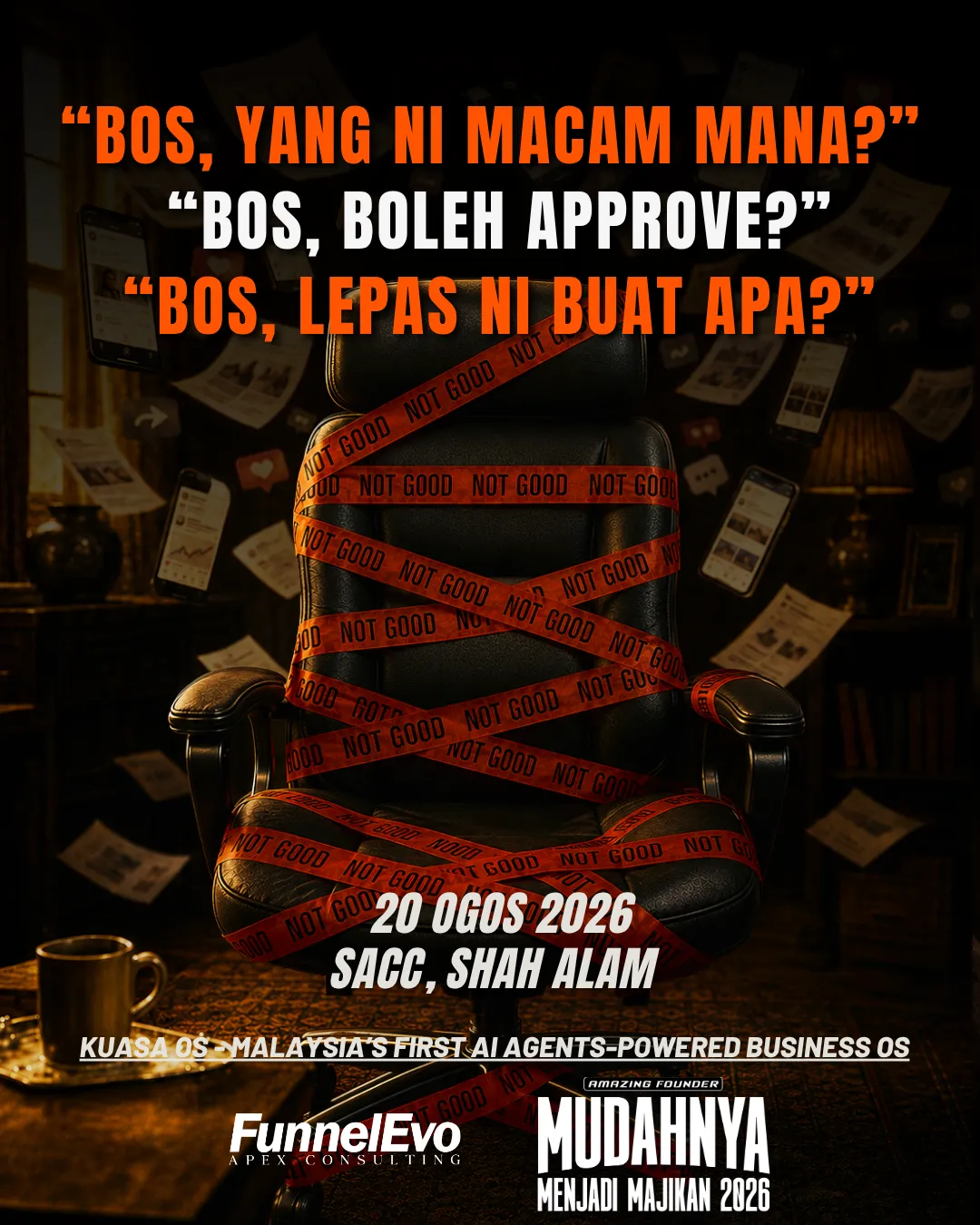 Dah hire staf kerja makin banyak poster
