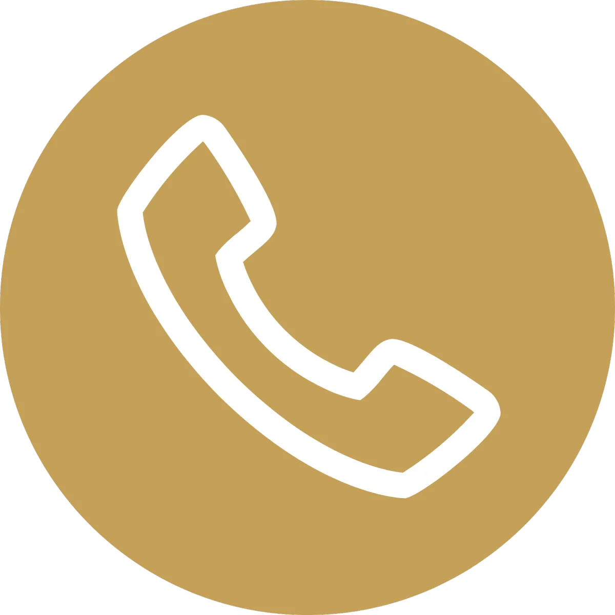 Phone icon on a gold circular background, representing contact options for Arin Russell Buyers Agents.