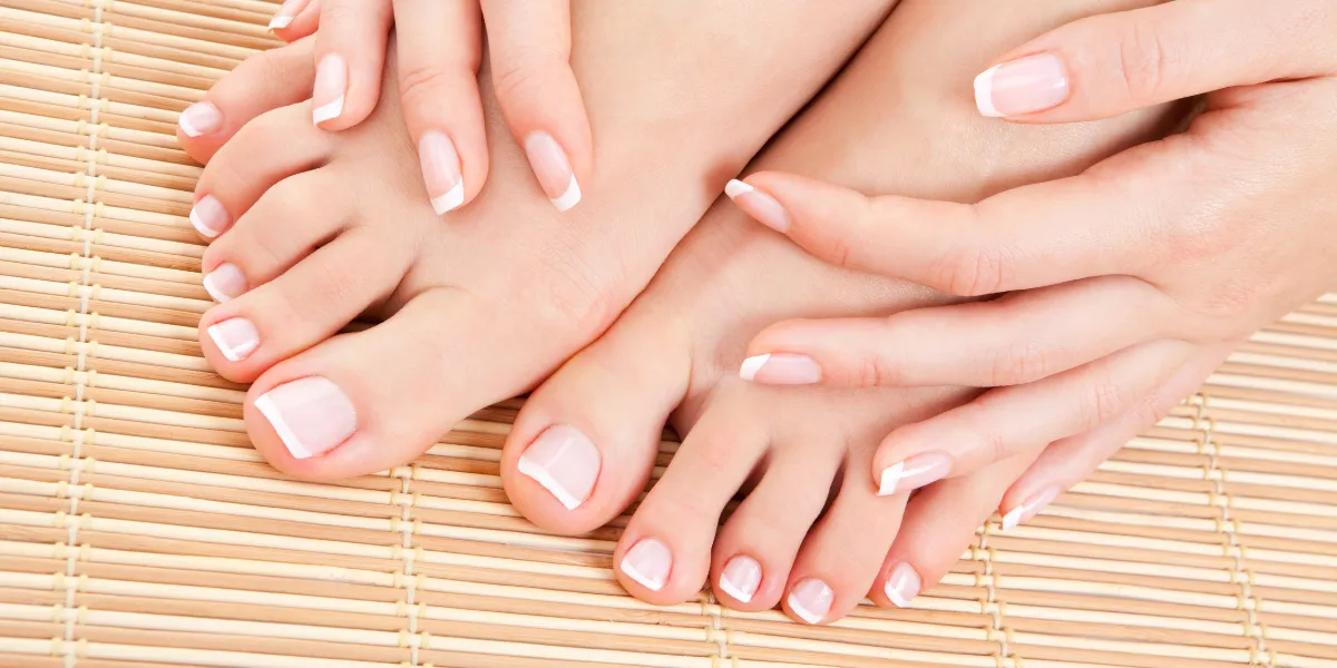 French Tip Manicure and Pedicure