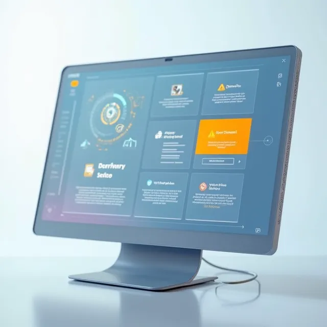 Voxela Reception dashboard mockup on a modern tablet showing appointment schedule and AI notifications