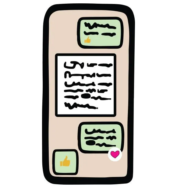 Illustration of a smartphone displaying a WhatsApp chat, symbolizing community interaction within the WhatsApp Community.