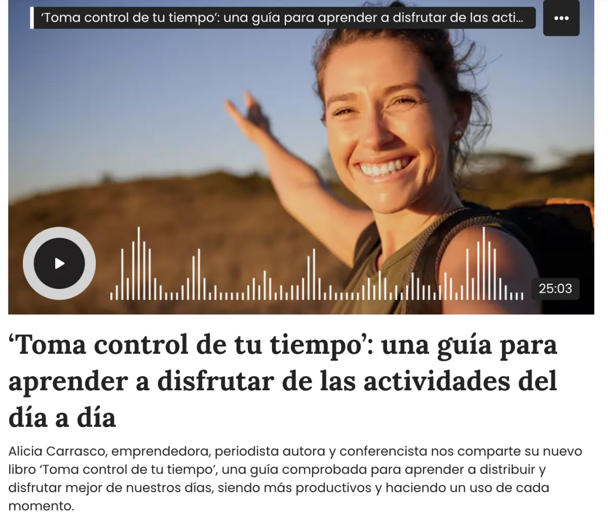 Entrevista Caracol Radio - Toma Control de tu Tiempo con Alicia Carrasco