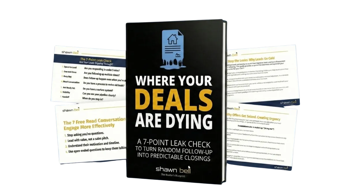 Where Your Facebook Leads Are Dying ebook cover and 7-Point Leak Check guide for Realtors by Shawn Bell