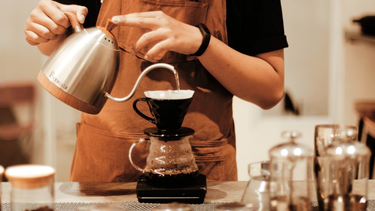Brewing coffee
