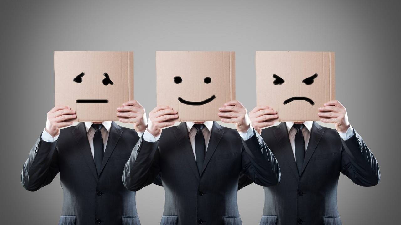 Man with different emotions