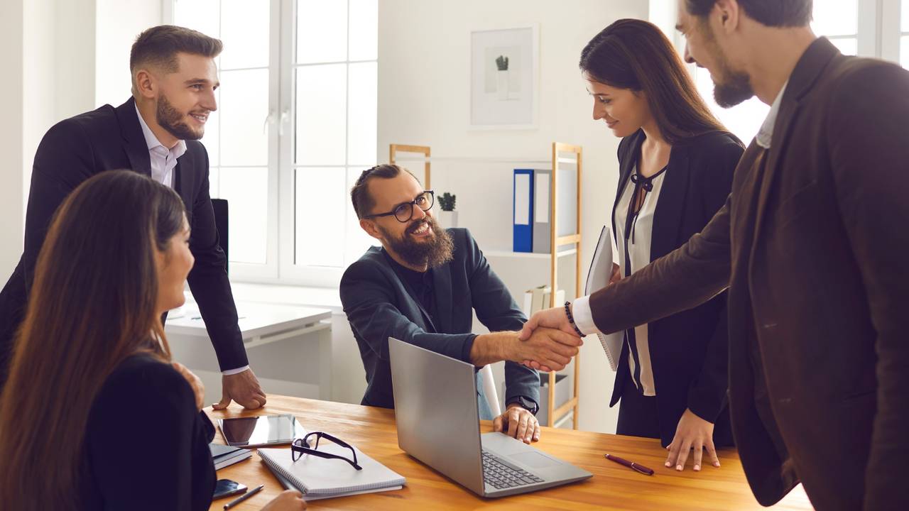 Two people shaking hands