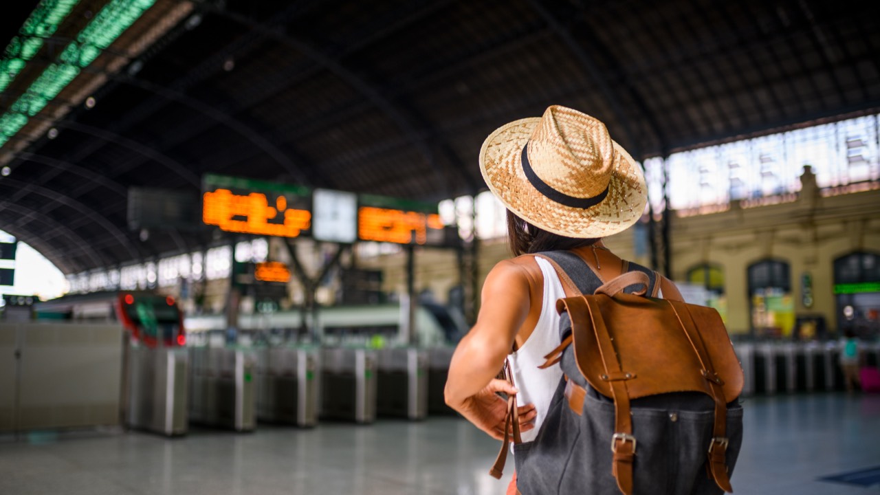 Woman embarking on a journey