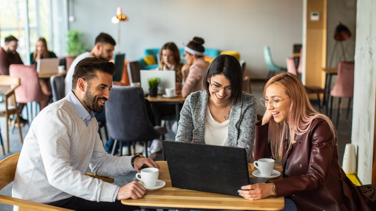 Employees socializing at work