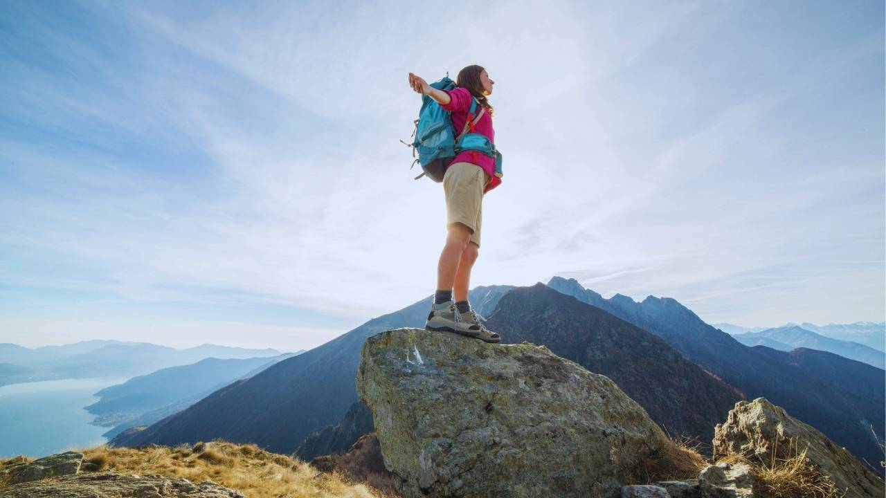 Person standing on mountain