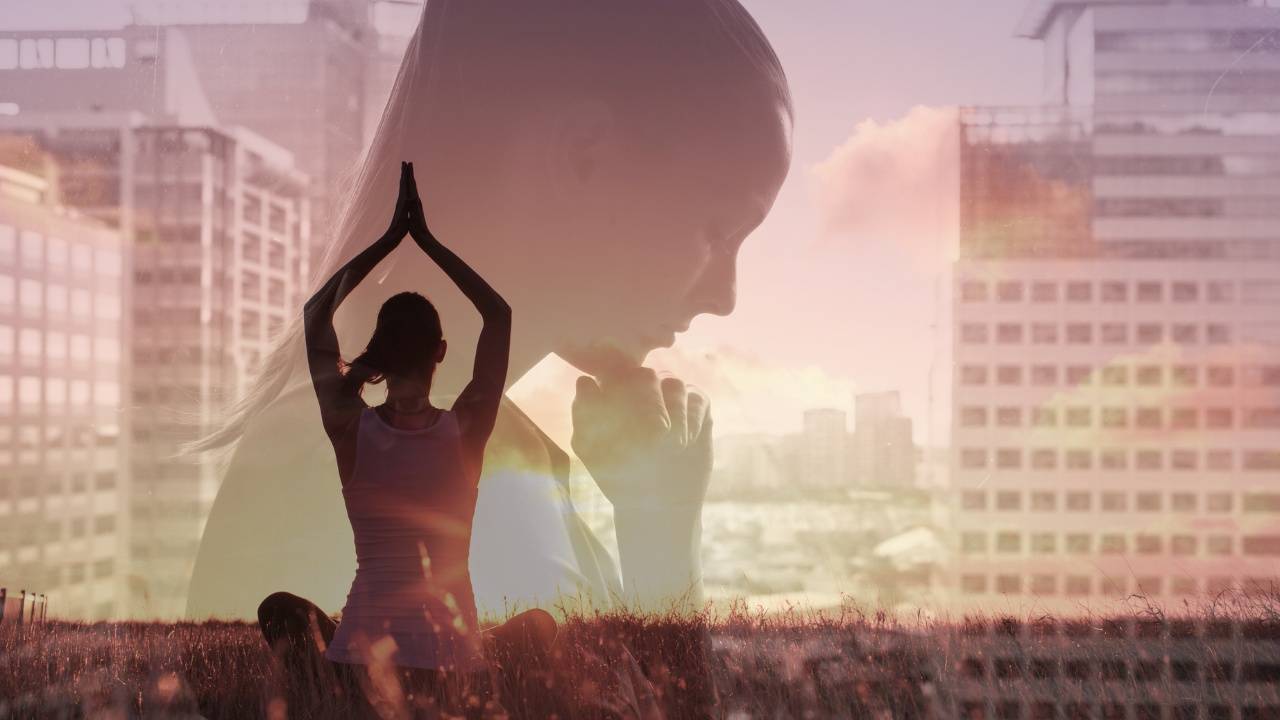 Person meditating