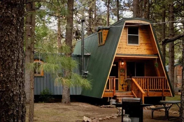 House in woods in forest lakes