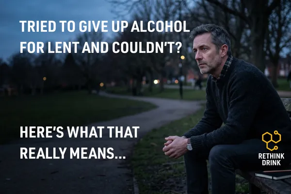 Male, 40's reflecting after trying to give up alcohol for Lent and realising they may need a different approach