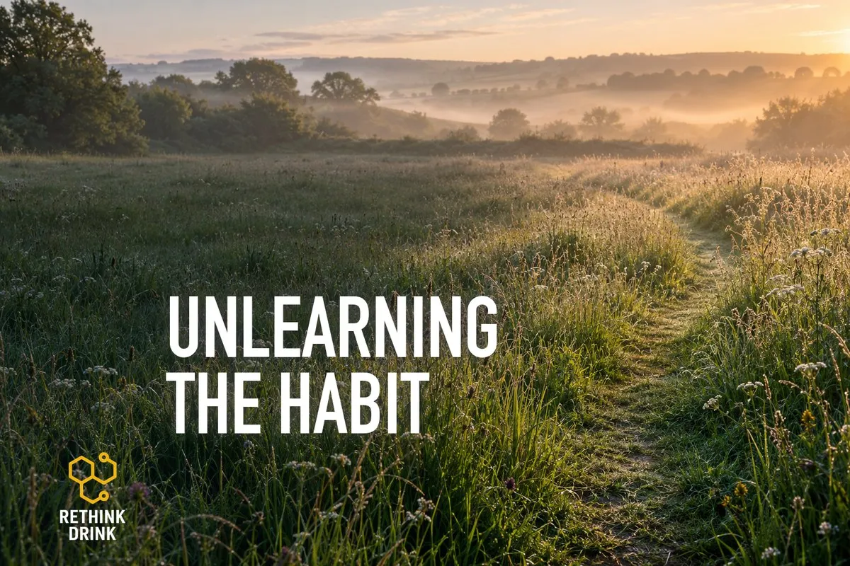 A path across a misty field at dawn, for pharmacological extinction: how the brain unlearns the drinking habit