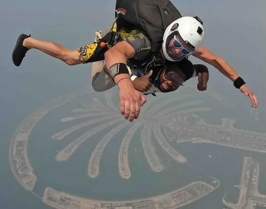 Anthony Wednesday from GovCareer skydiving, symbolizing courage and taking bold career leaps
