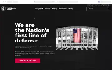 Screenshot of the CIA official website used to represent intelligence community career preparation in the IntelCareer Secrets program.