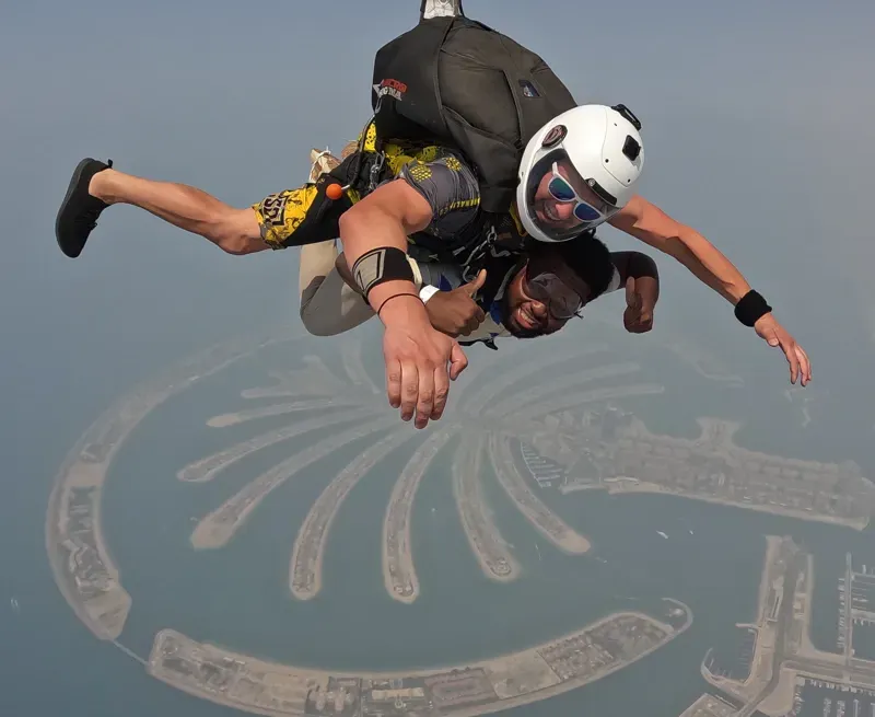 Anthony Wednesday from GovCareer skydiving, symbolizing courage and taking bold career leaps