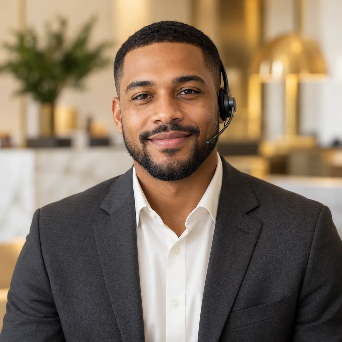 Alex, Hardway AI receptionist — fictional representative portrait