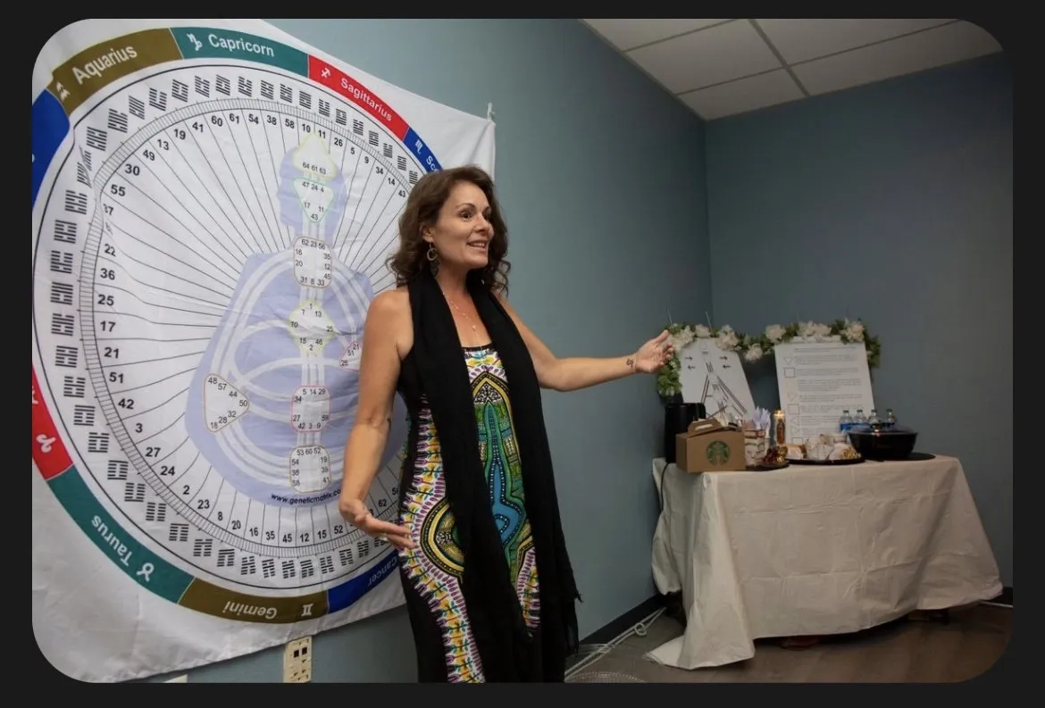 Brandy Jordan teaching a Human Design chart