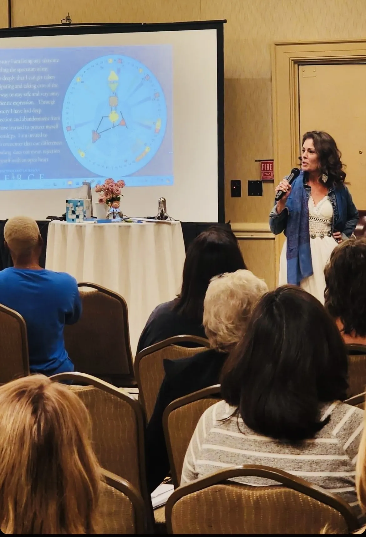Brandy Jordan teaching at a Human Design conference