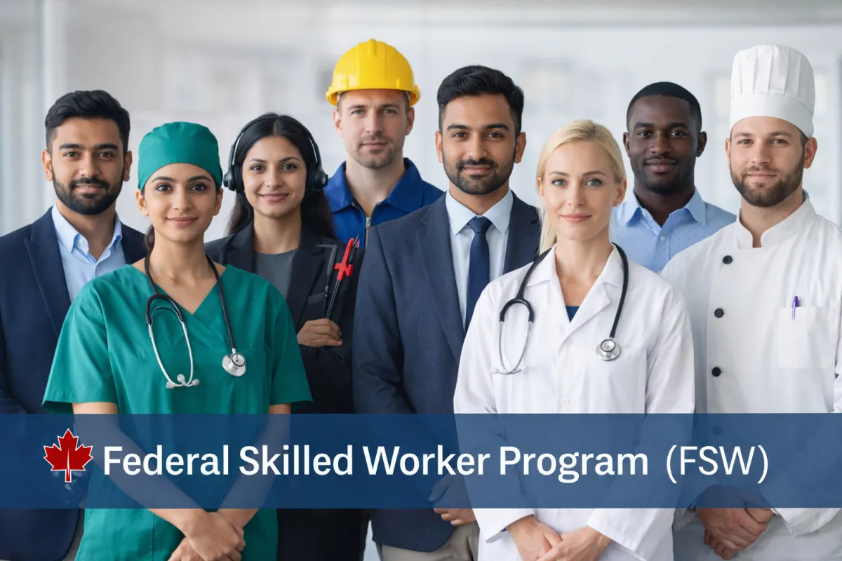 Federal Skilled workers in Canada representing Federal Skilled Worker Program (FSW)