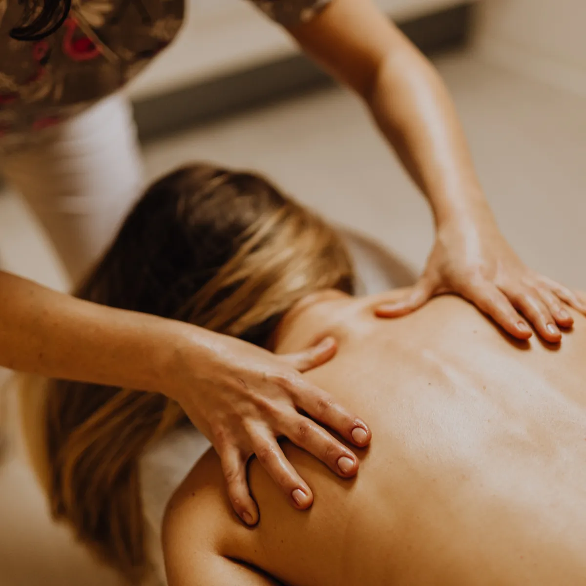Full body massage therapy icon representing therapeutic techniques for relaxation, stress relief, and improved circulation