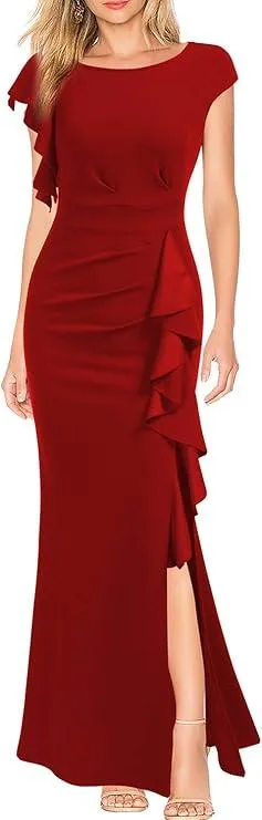 Red Cocktail Long Dress