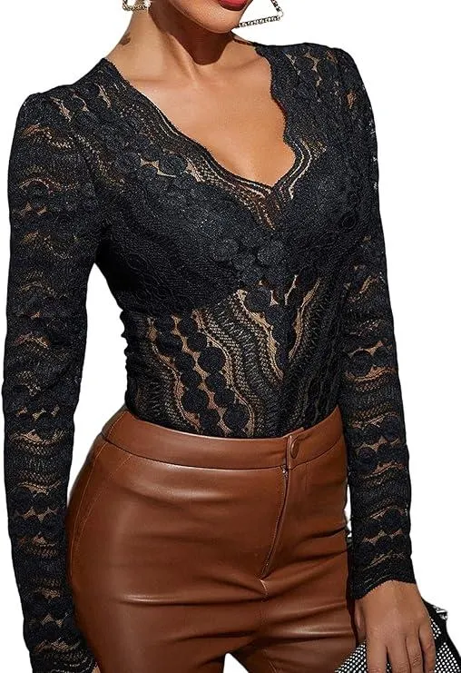 See Through Lace Crop Top