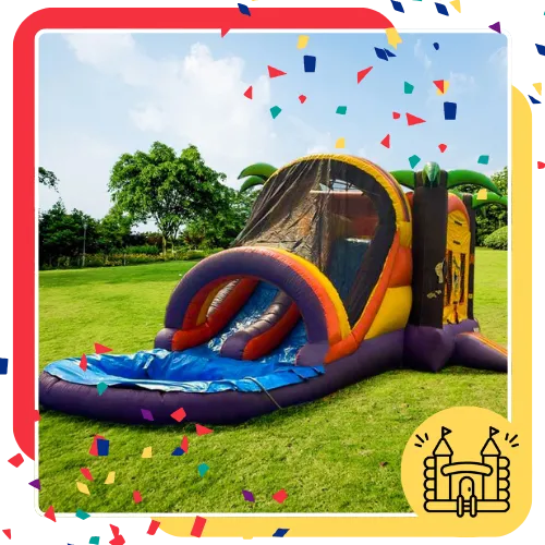 Giant water slide rental set up for a fun family event in Fort Worth