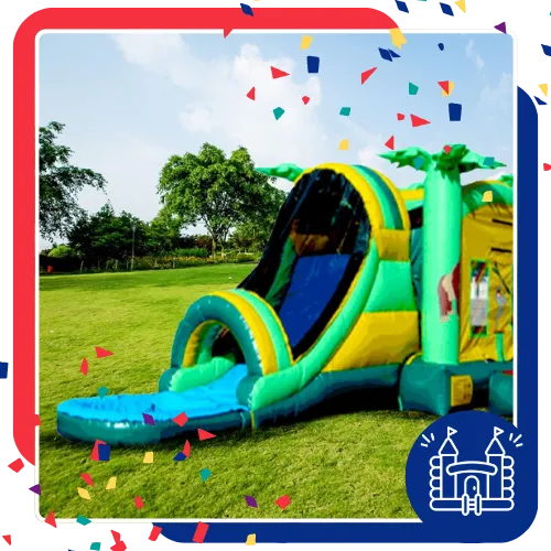 Family booking a water slide rental early for a summer party in Fort Worth