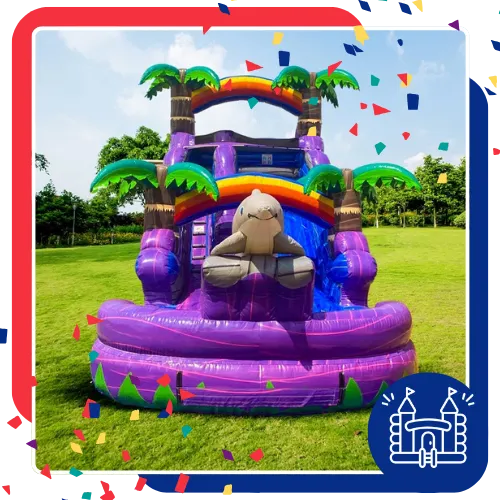 Clean party slide setup in Arlington, TX with space for active summer fun