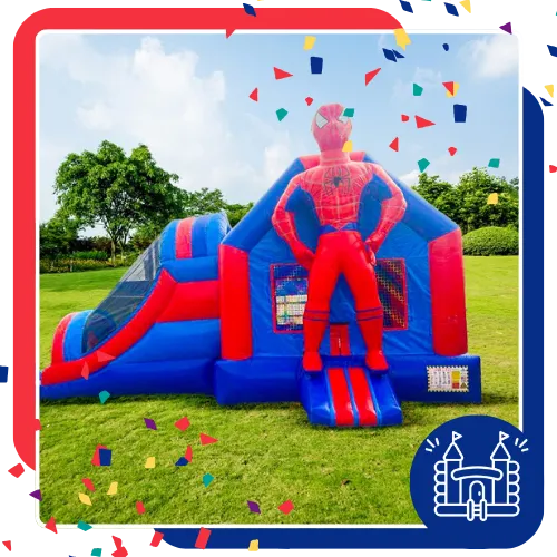 Backyard water slide rental set up for a family party in Arlington, TX