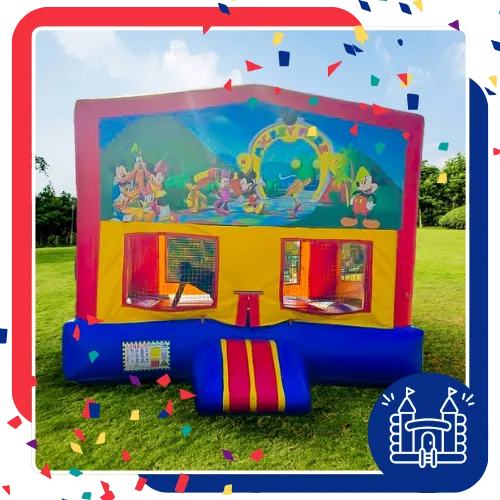 Party rental team setting up an inflatable for a smooth event day