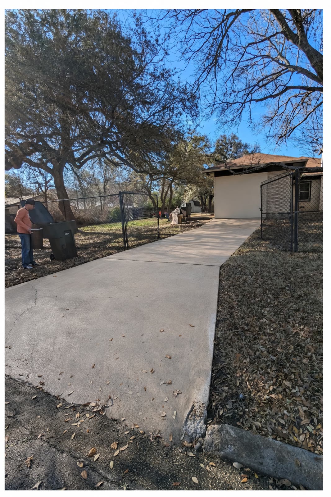 Driveway stain reducing example in Bell County