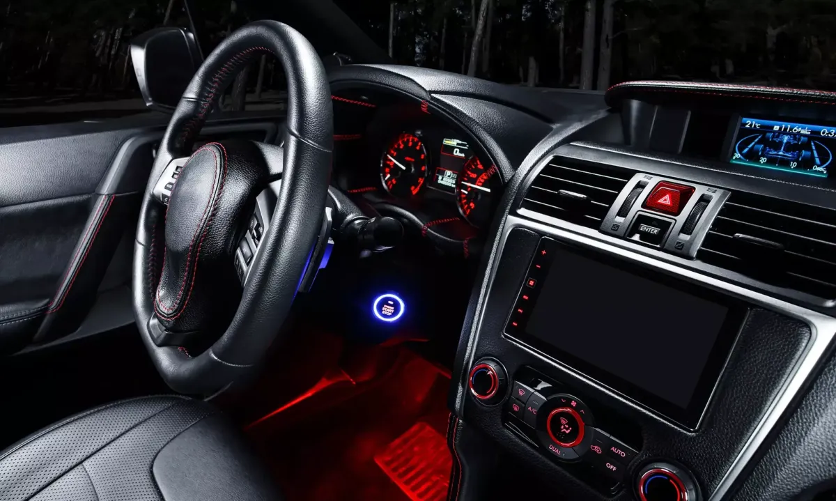 Inside of car after a interior detail dash was wiped down and is protected with ceramic coating.