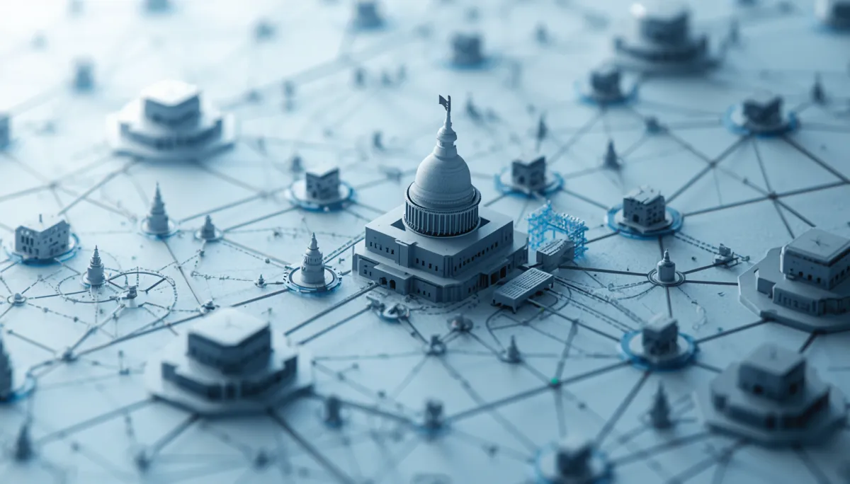 Abstract visualization of complex acquisition planning with interconnected processes in government procurement