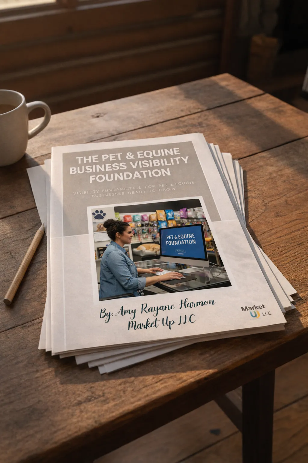 Visibility Foundation guide for pet and equine businesses on wooden de