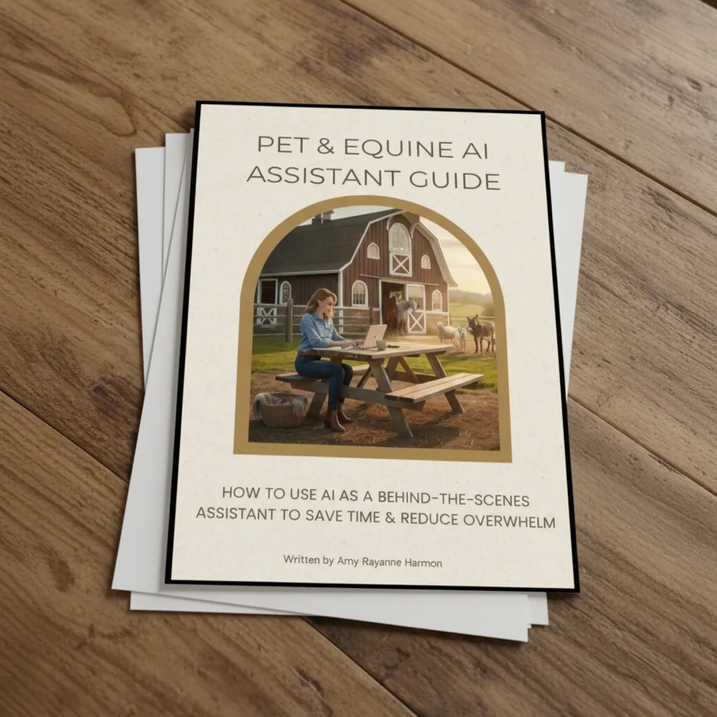 Image of an equestrian business owner training a horse. 