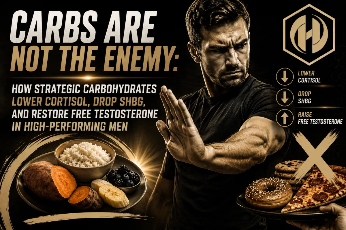 Carbs Are Not the Enemy: How Strategic Carbohydrates Lower Cortisol, Drop SHBG, and Restore Free Testosterone in High-Performing Men