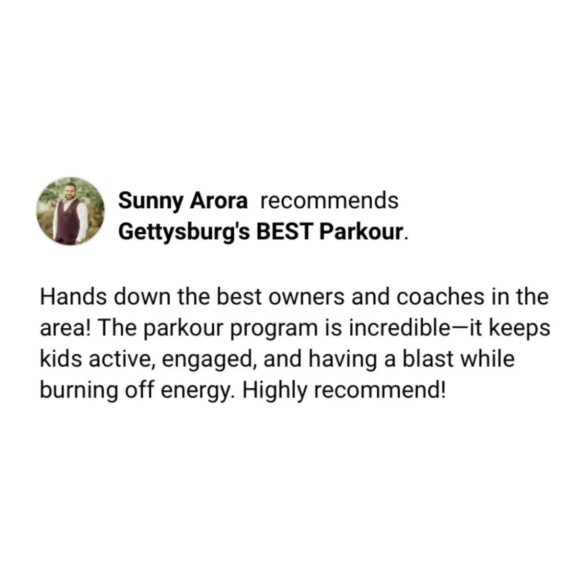 Review for Gettysburg's BEST Parkour