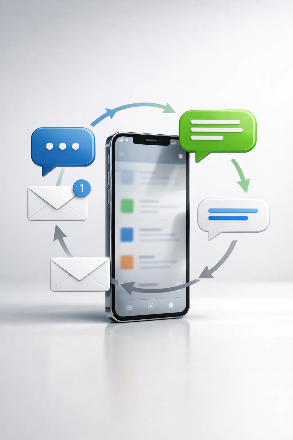 Phone with icons floating around it