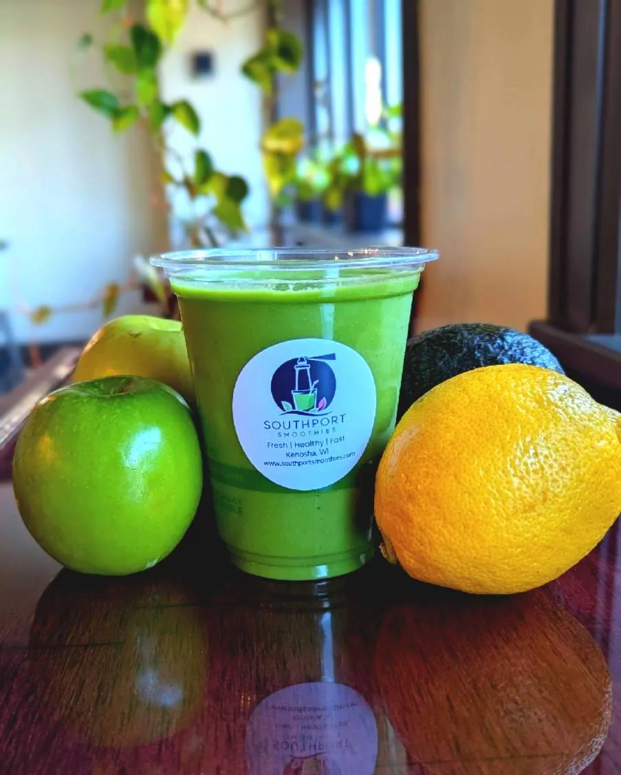 Smoothie made with real, fresh ingredients - mango, banana, and tumeric. dairy free gluten free