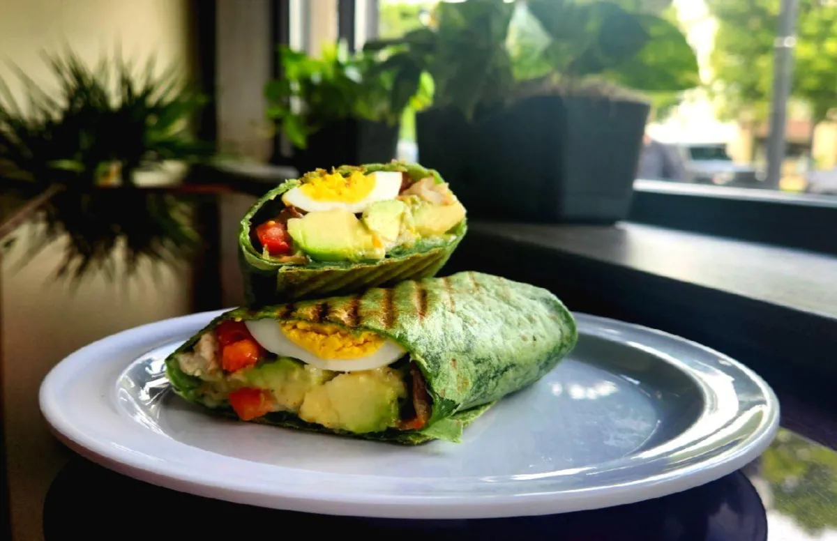 Smoothie made with real, fresh ingredients - banana, blueberries, strawberries, cranberries. dairy free gluten free