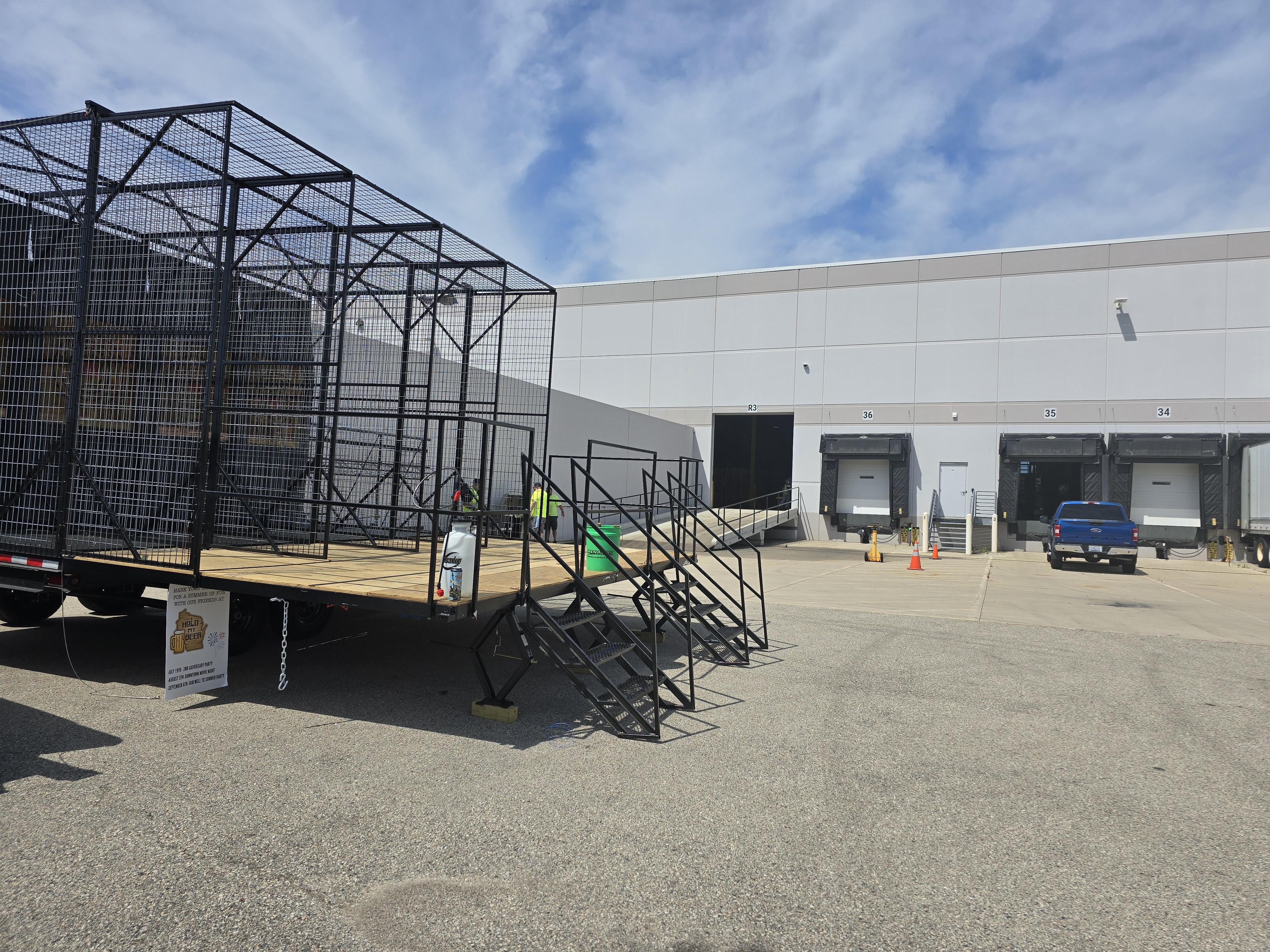 OUTDOOR FUN WAS HAD WITH THE MOBILE AXE UNIT AT VOLKSWAGEN DISTRIBUTION CENTER DURING A TEAM BUILDING LUNCH