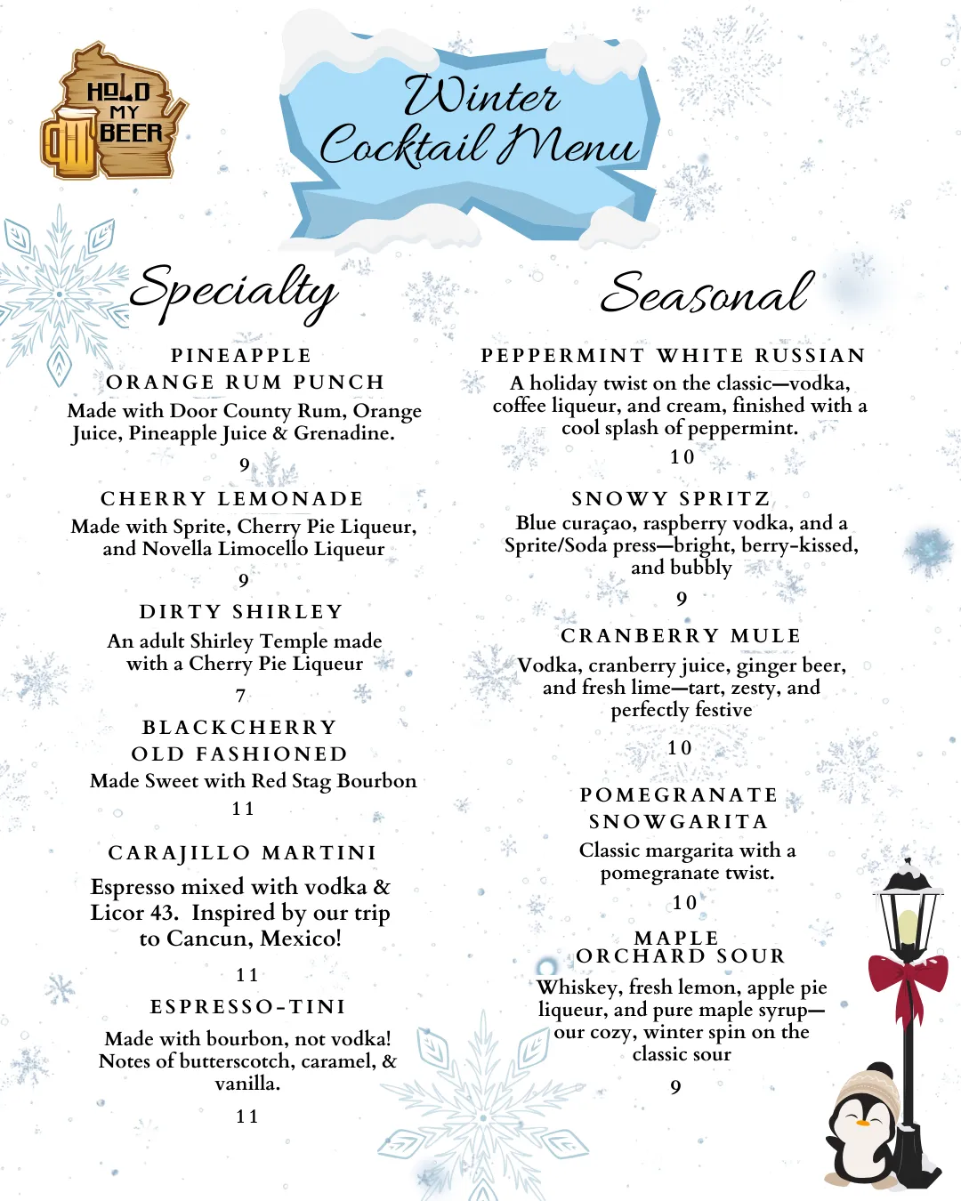 SEASONAL cocktails in kenosha