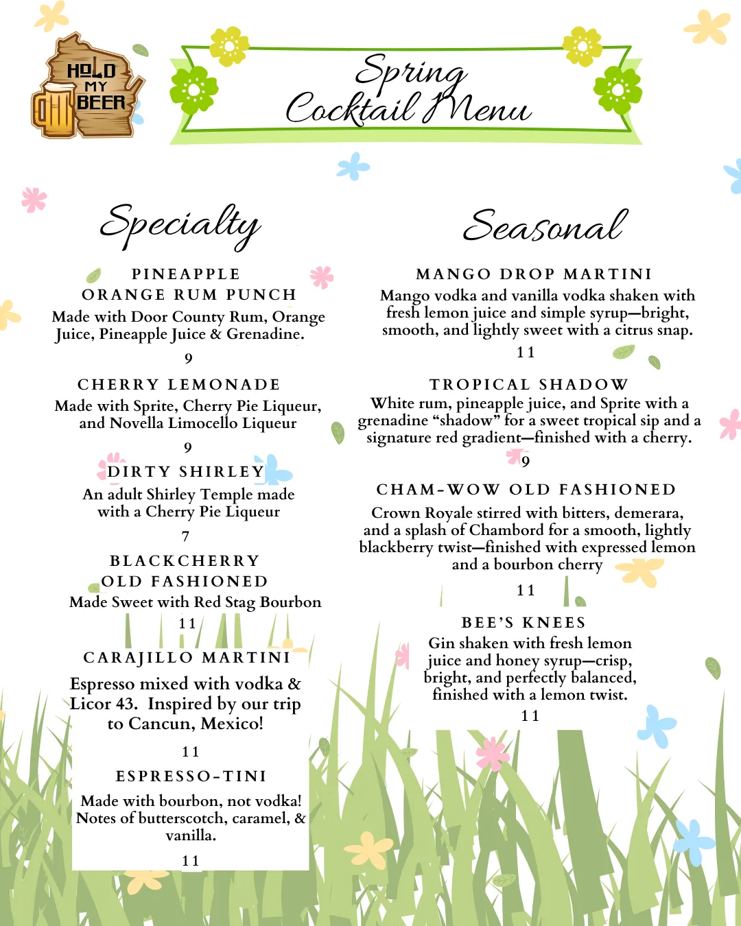 SEASONAL cocktails in kenosha