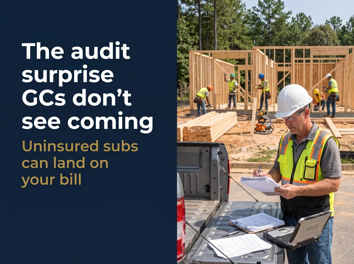 Georgia general contractor reviewing subcontractor certificates of insurance before a workers' comp premium audit